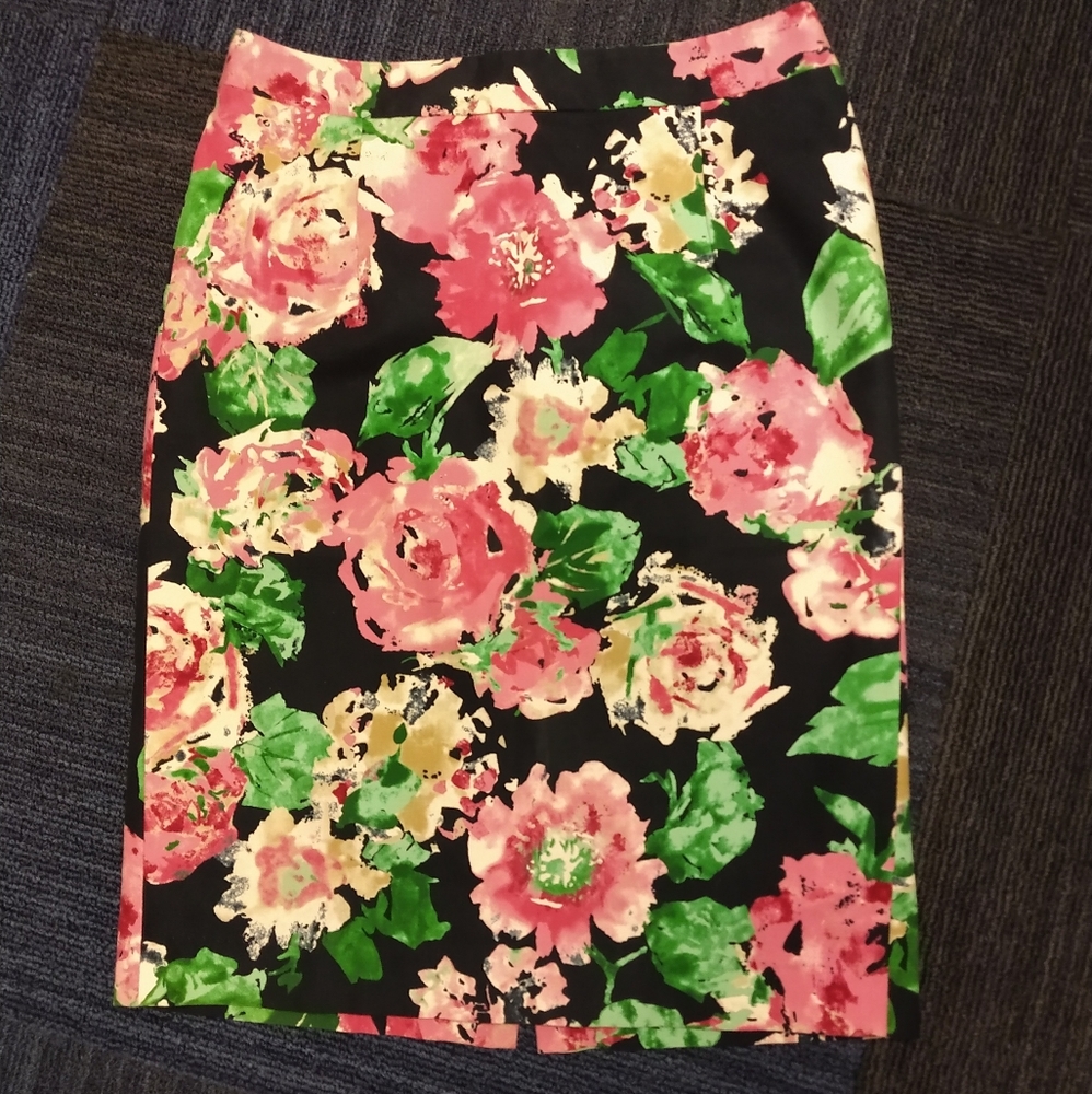 Talbots Floral Pencil Skirt